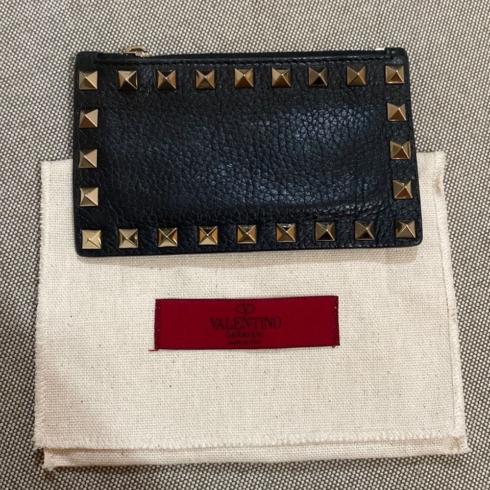 Authentic Valentino studded card holder